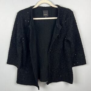 ICHI medium sequined beaded open front sweater